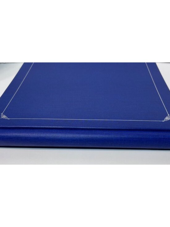 Creative Memories Scrapbook Album 12x12 Blue w/ Pages Silver Foil Old Style - Picture 5 of 6